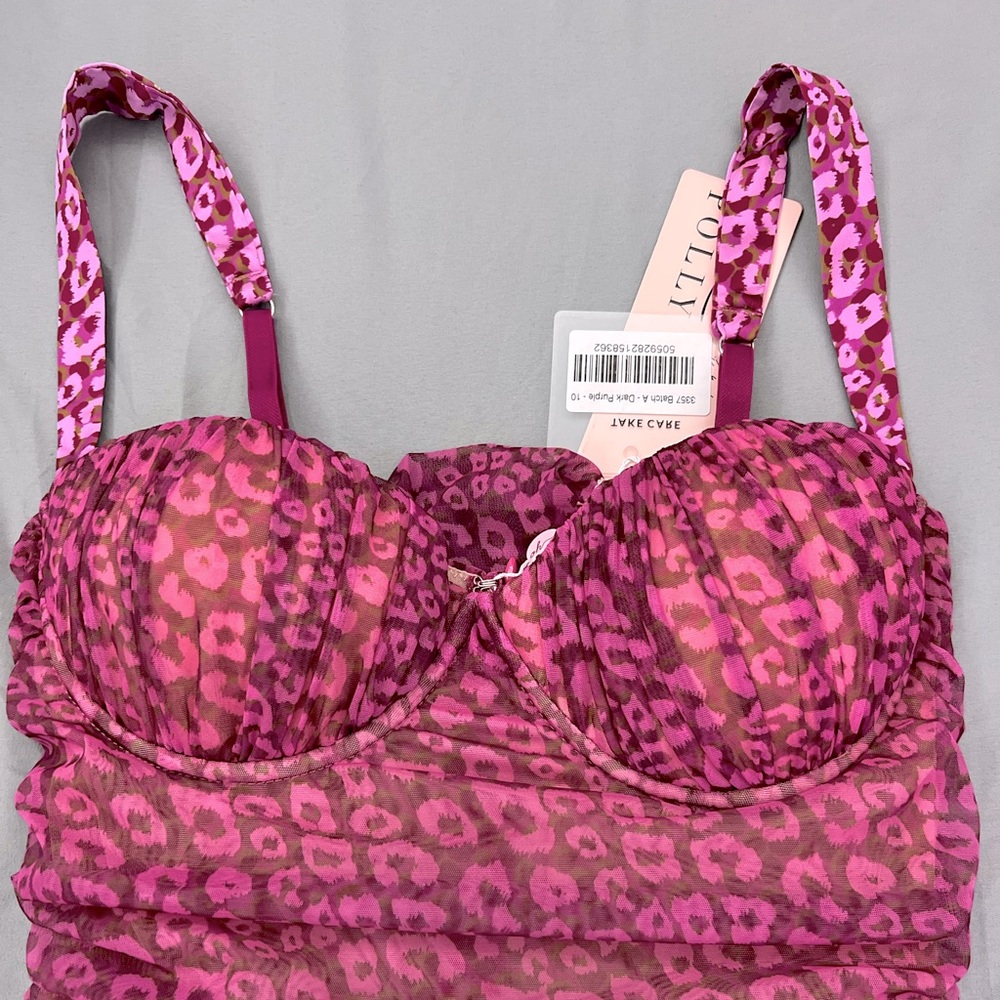 COPY - Pink & purple Cheetah print ruched dress